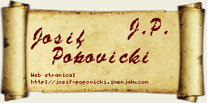 Josif Popovicki vizit kartica
